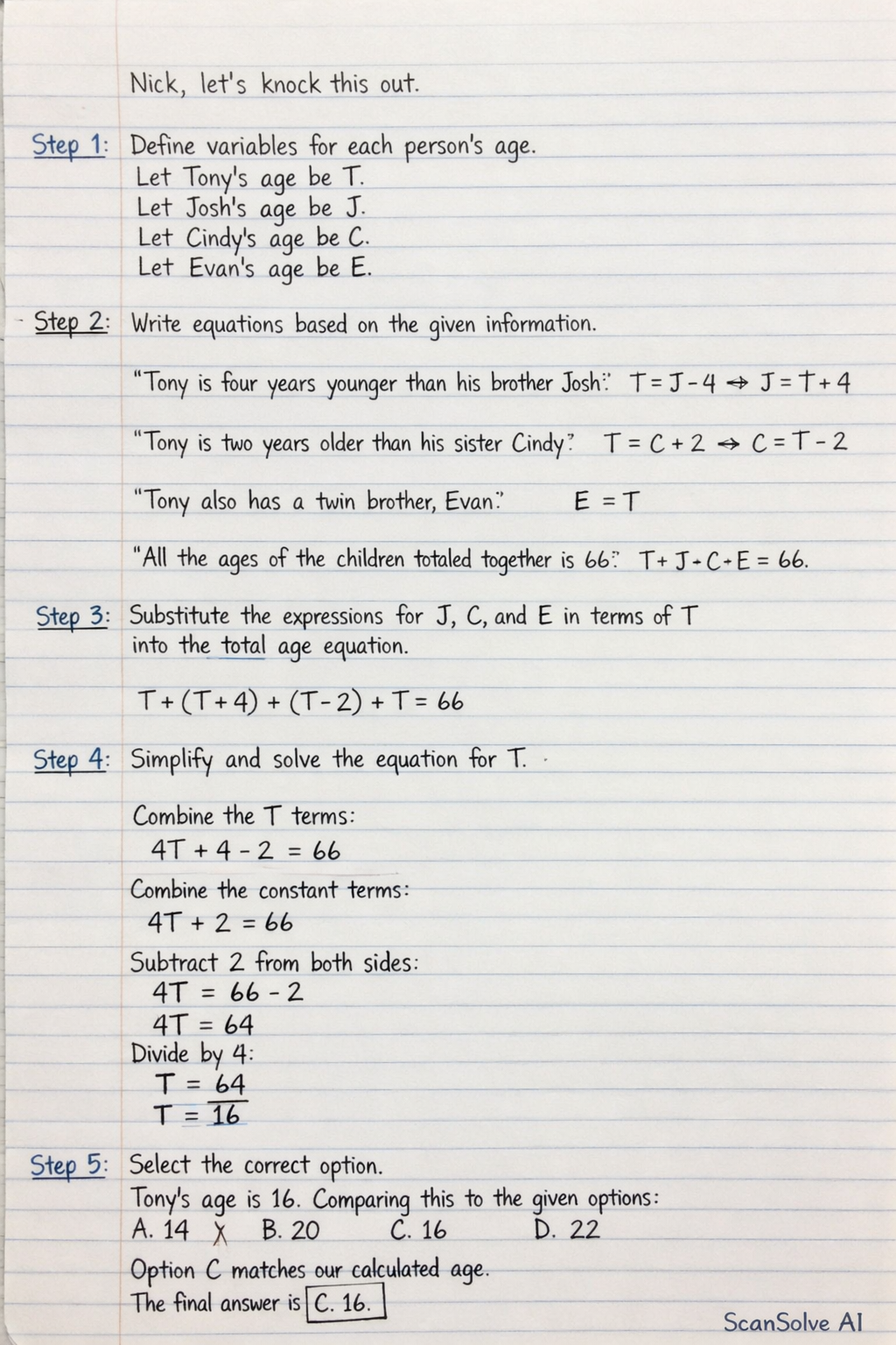 Handwritten step-by-step solution preview