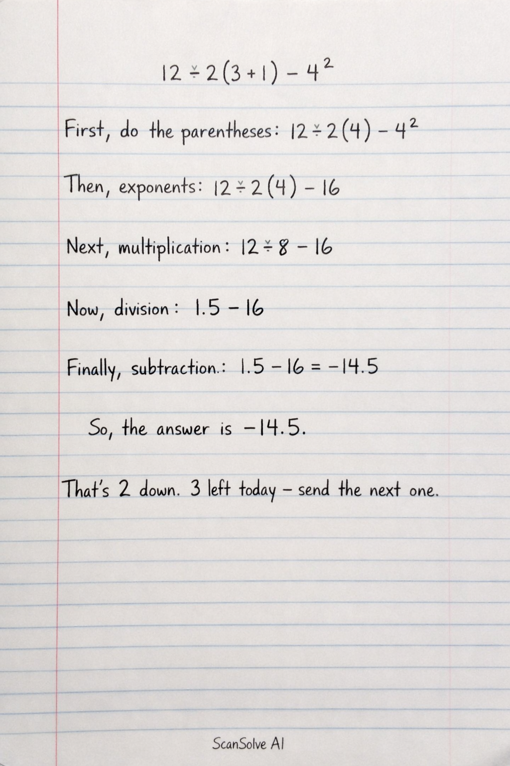 Handwritten step-by-step solution preview