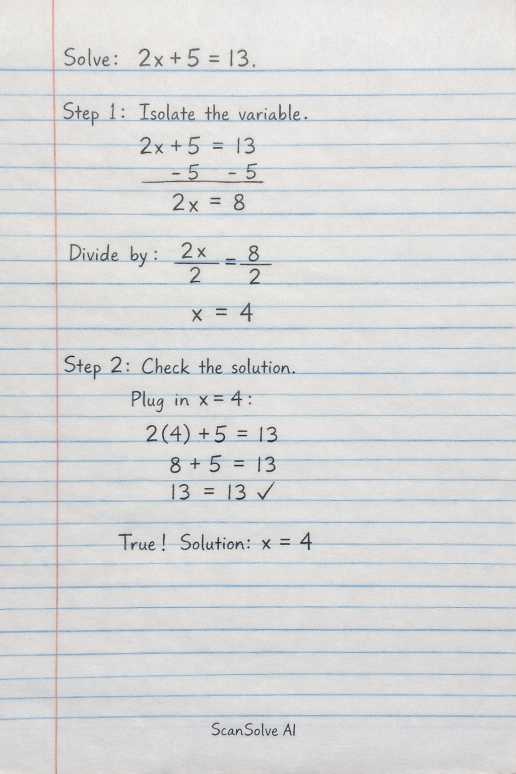 Handwritten step-by-step solution preview