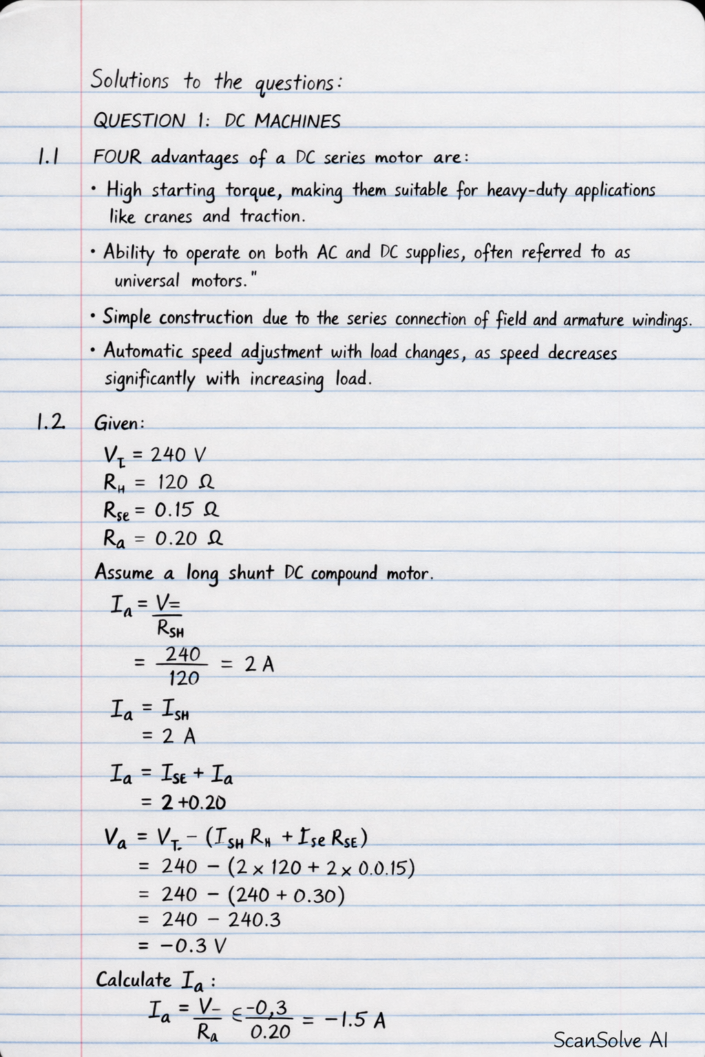 Handwritten step-by-step solution preview