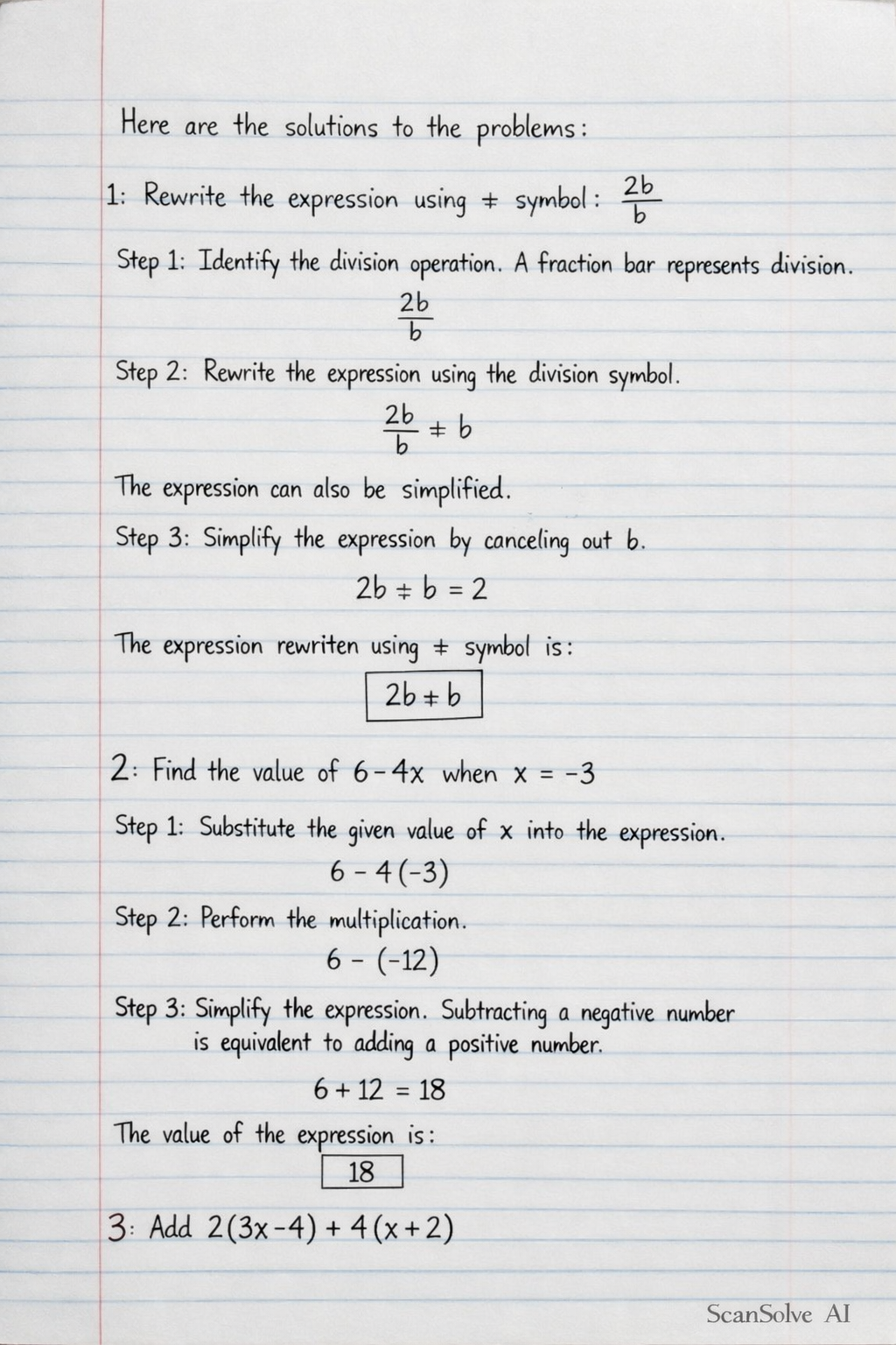 Handwritten step-by-step solution preview