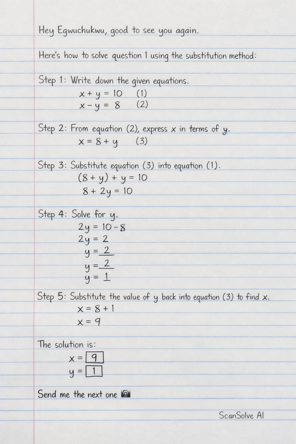 Handwritten step-by-step solution preview