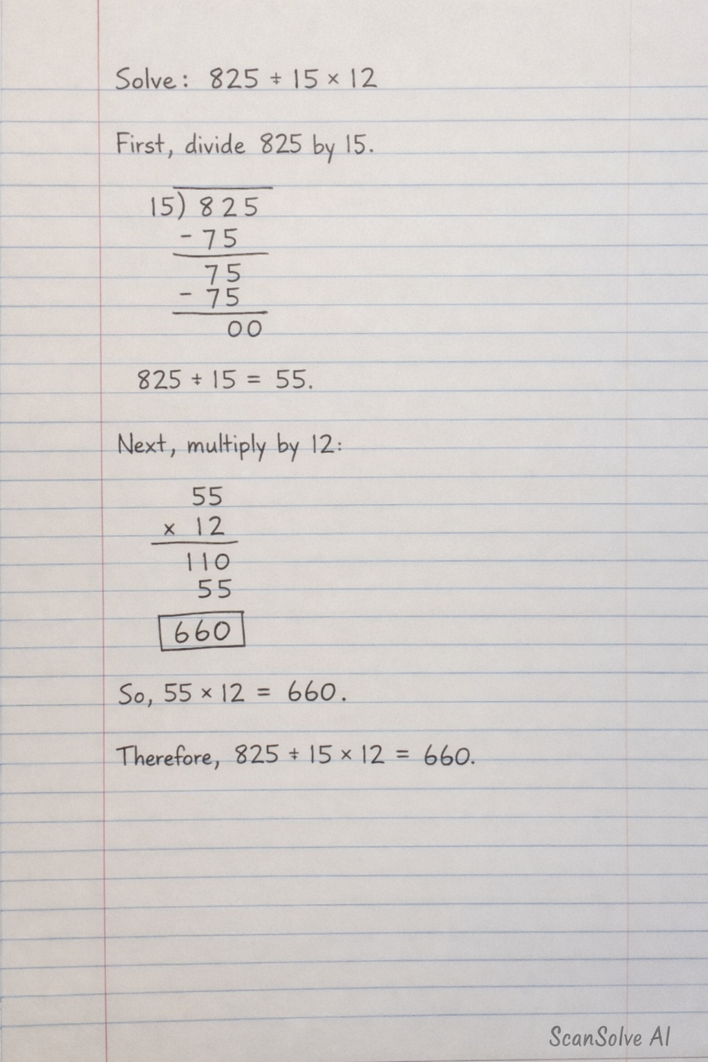Handwritten step-by-step solution preview