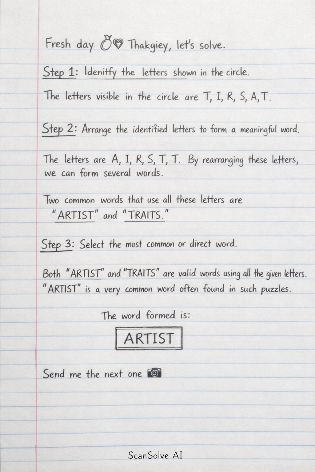 Handwritten step-by-step solution preview