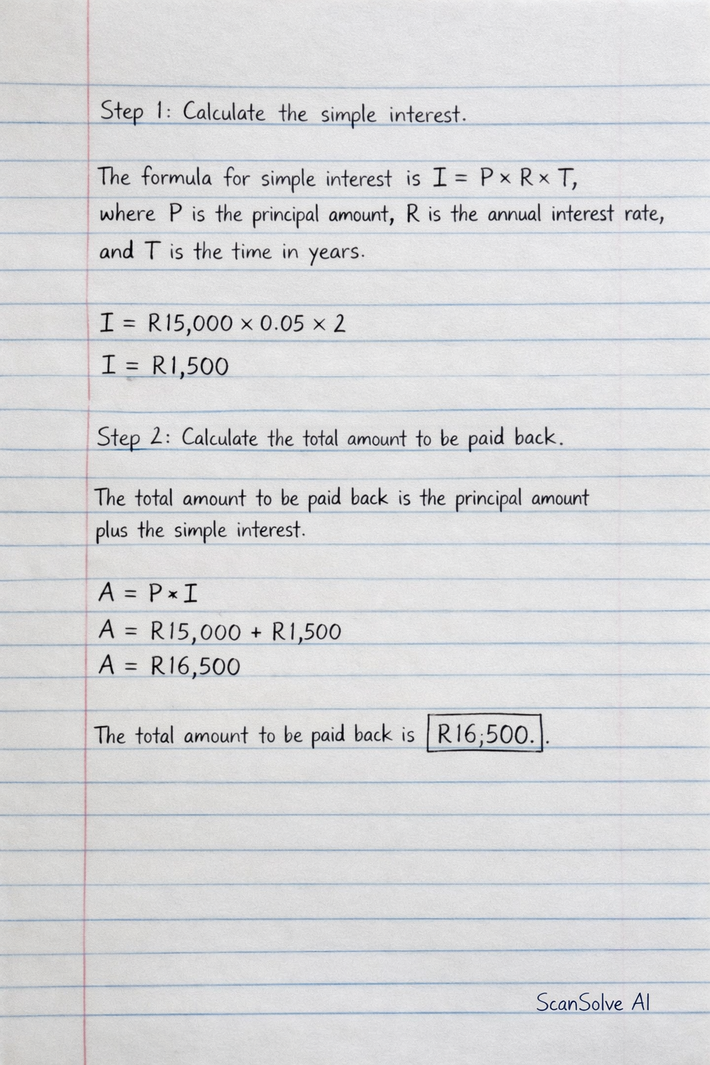 Handwritten step-by-step solution preview