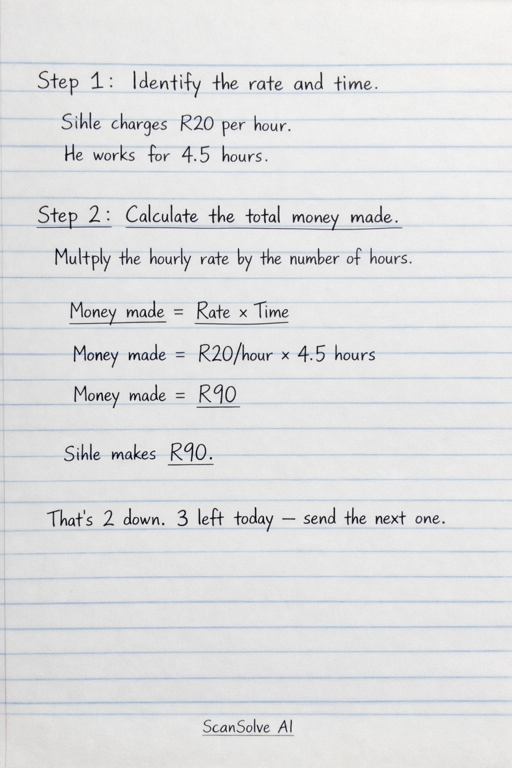 Handwritten step-by-step solution preview