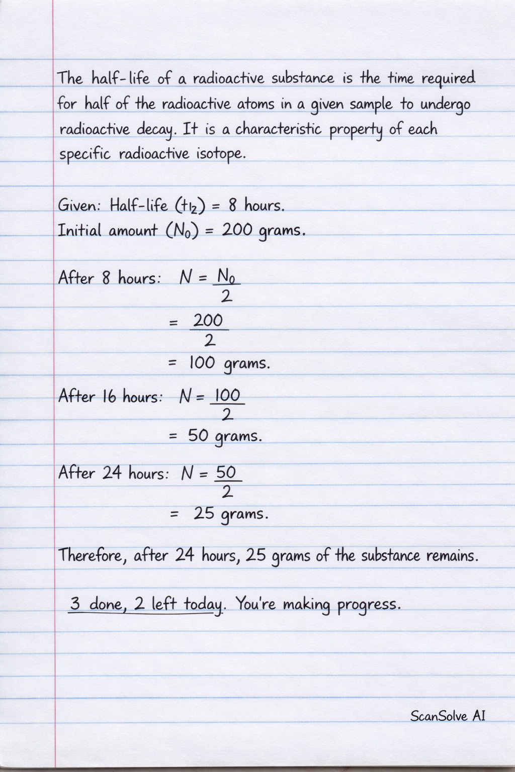 Handwritten step-by-step solution preview