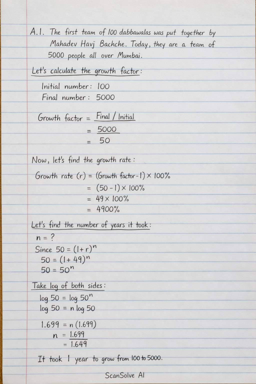 Handwritten step-by-step solution preview