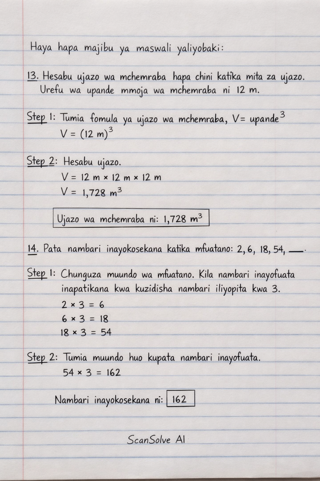 Handwritten step-by-step solution preview