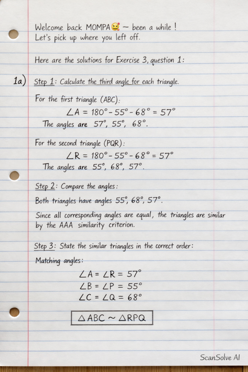 Handwritten step-by-step solution preview
