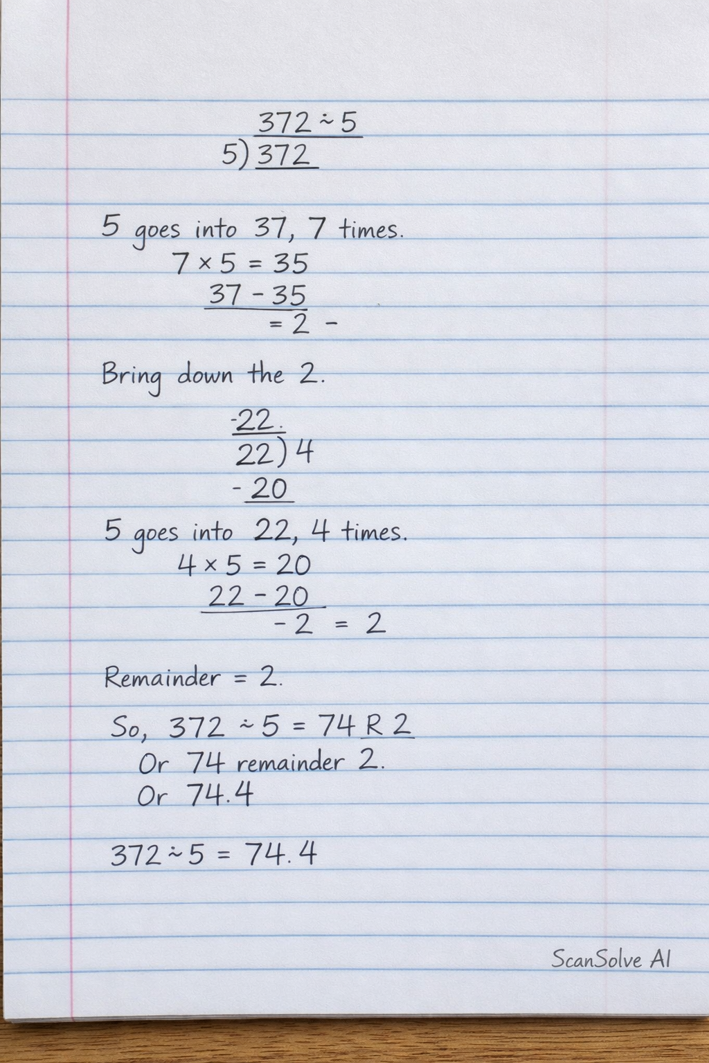 Handwritten step-by-step solution preview
