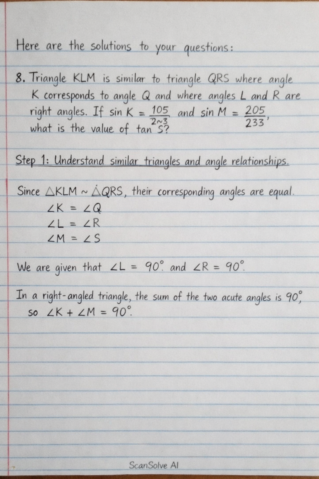 Handwritten step-by-step solution preview