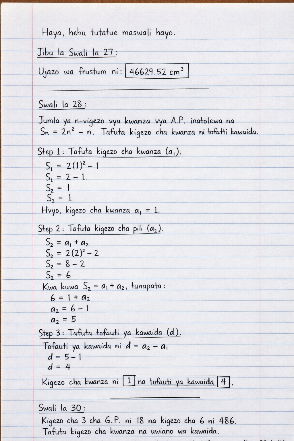 Handwritten step-by-step solution preview