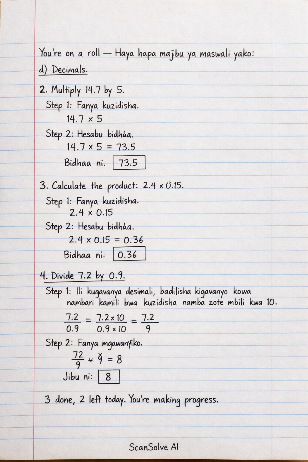 Handwritten step-by-step solution preview