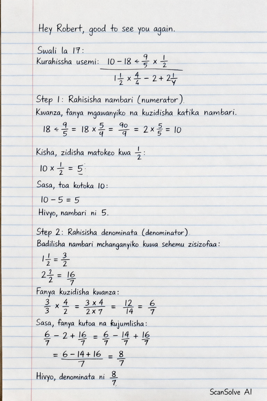 Handwritten step-by-step solution preview