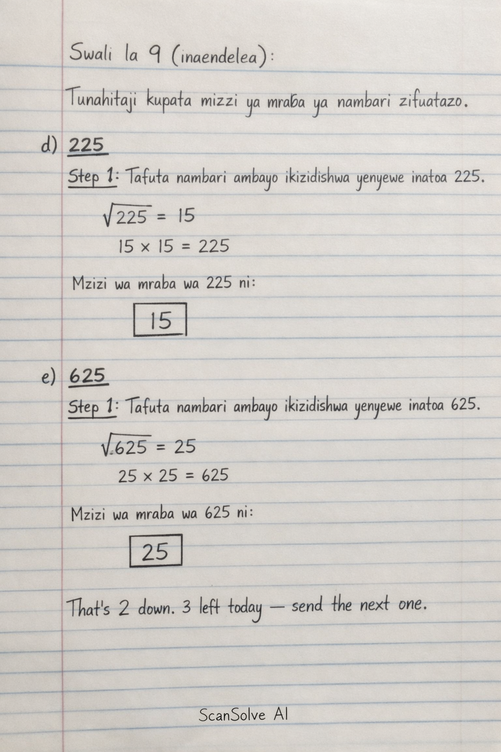 Handwritten step-by-step solution preview