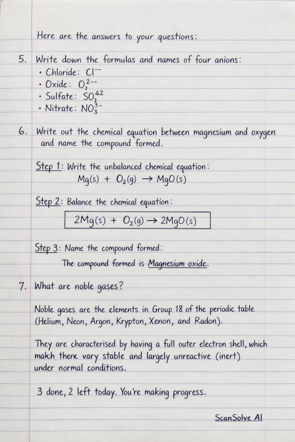 Handwritten step-by-step solution preview