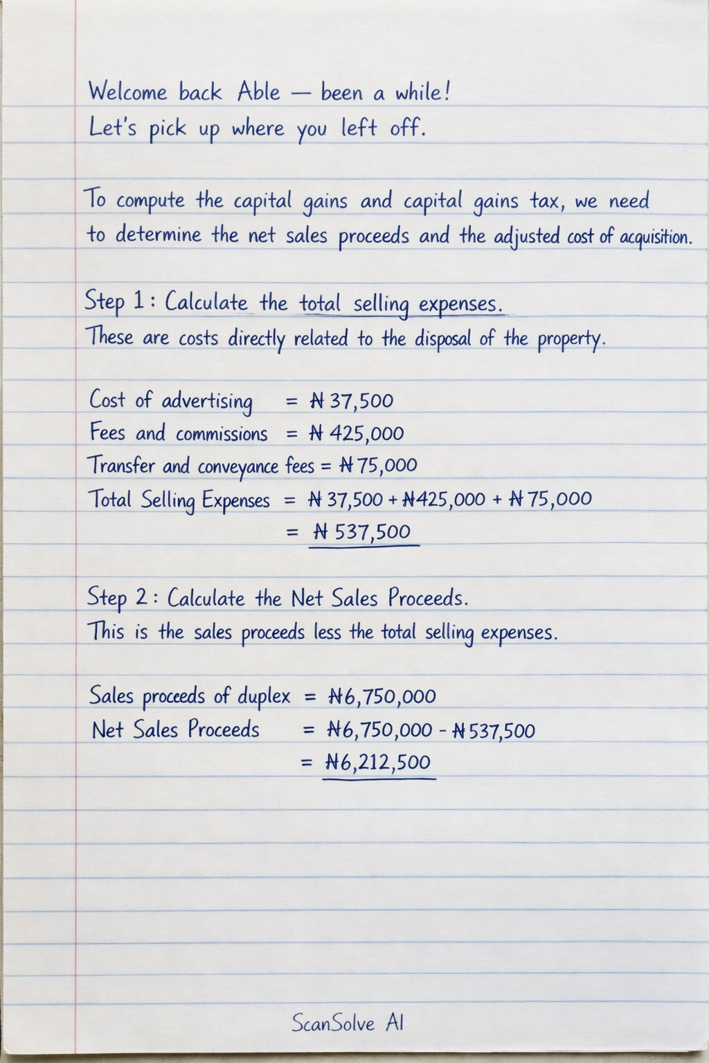 Handwritten step-by-step solution preview