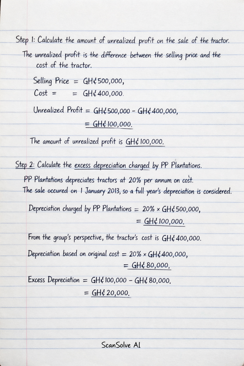Handwritten step-by-step solution preview