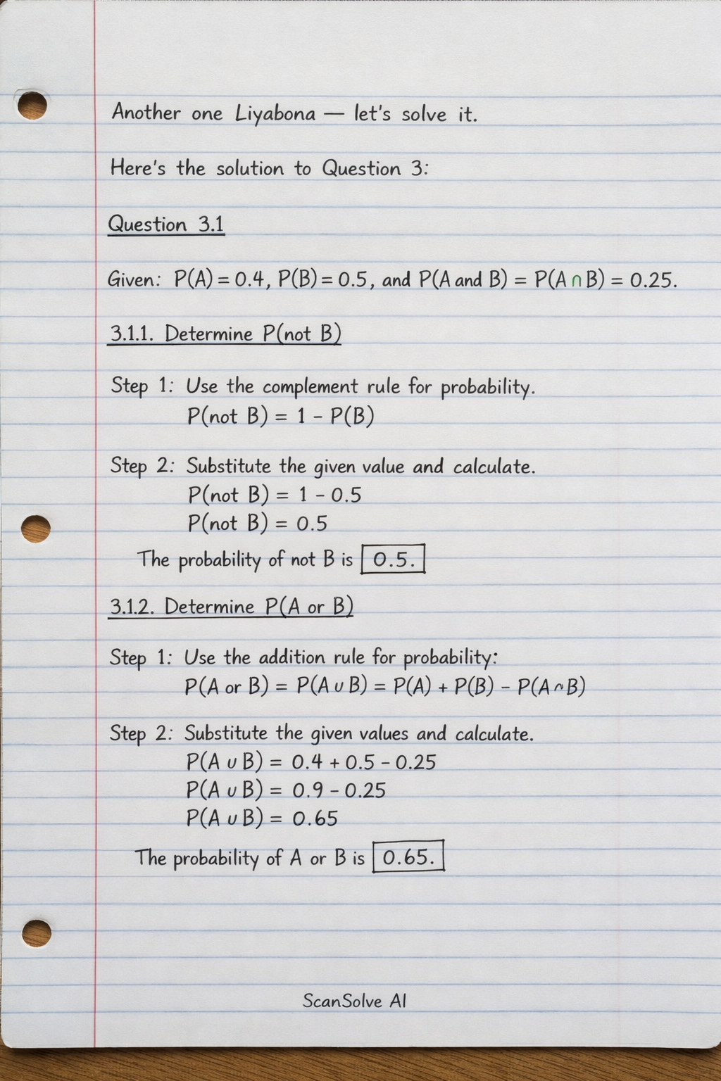 Handwritten step-by-step solution preview