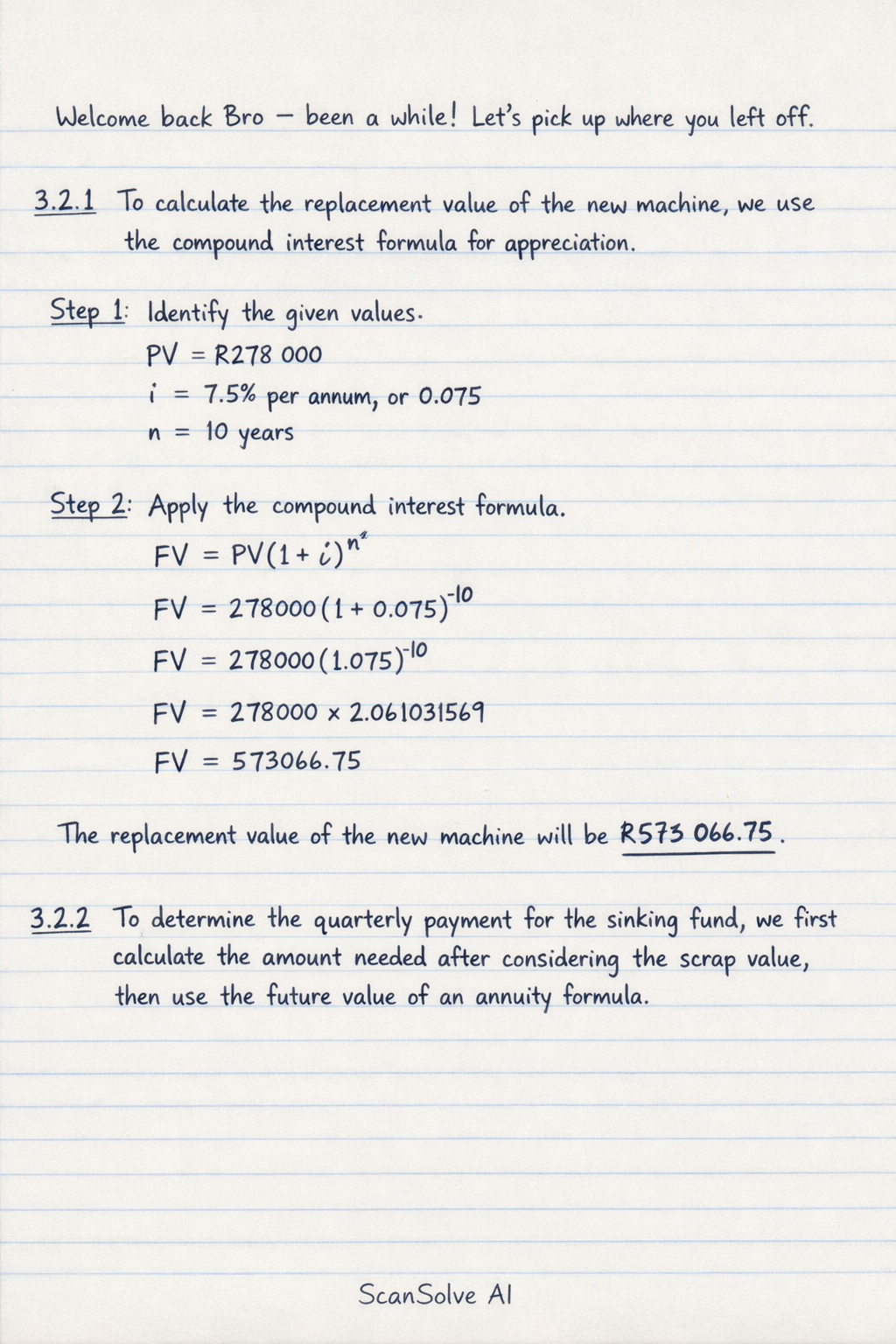 Handwritten step-by-step solution preview