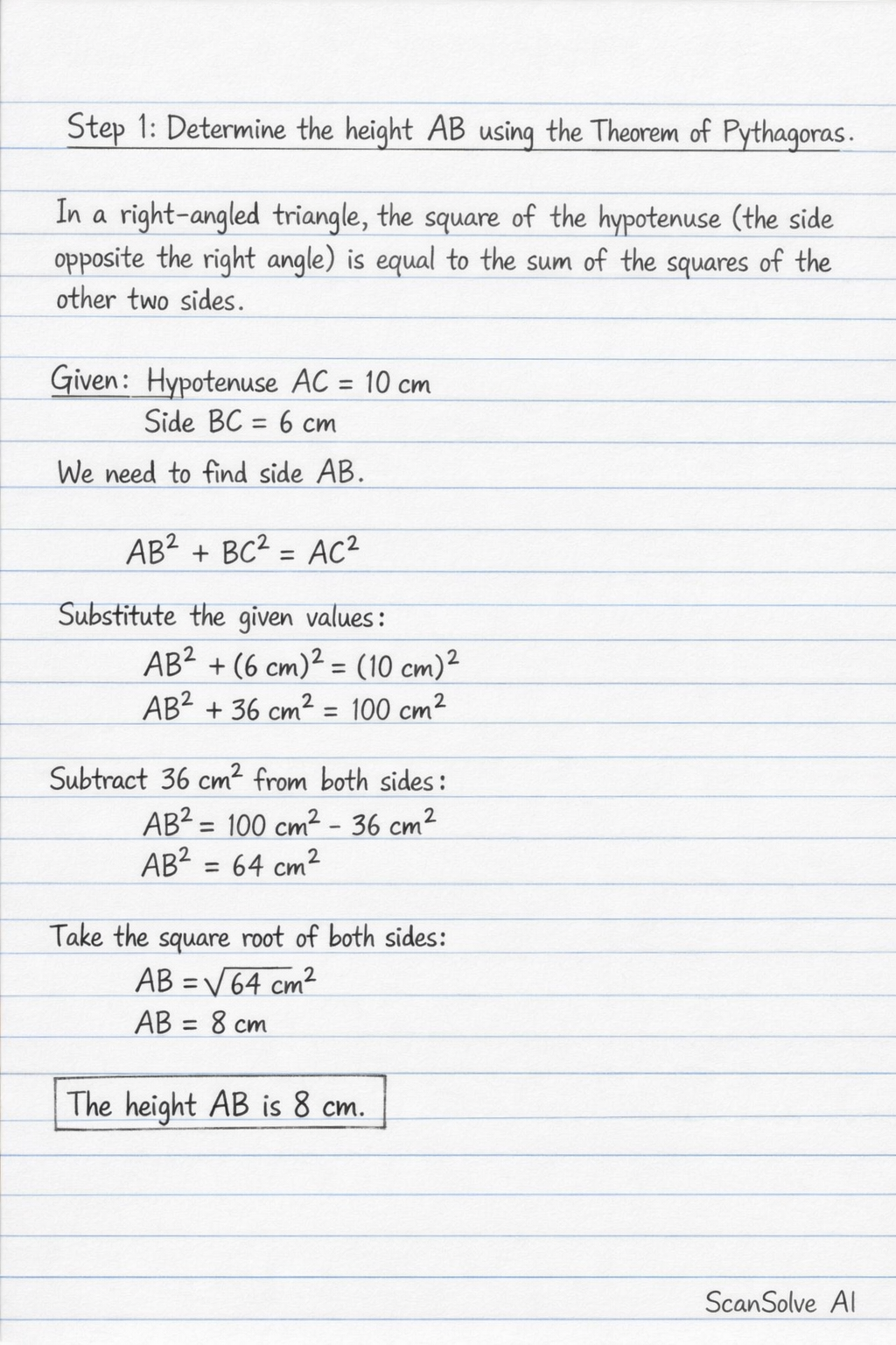 Handwritten step-by-step solution preview