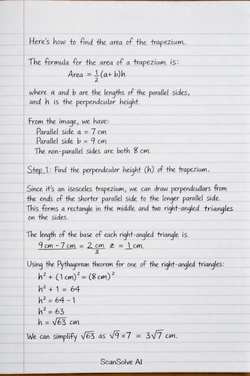 Handwritten step-by-step solution preview