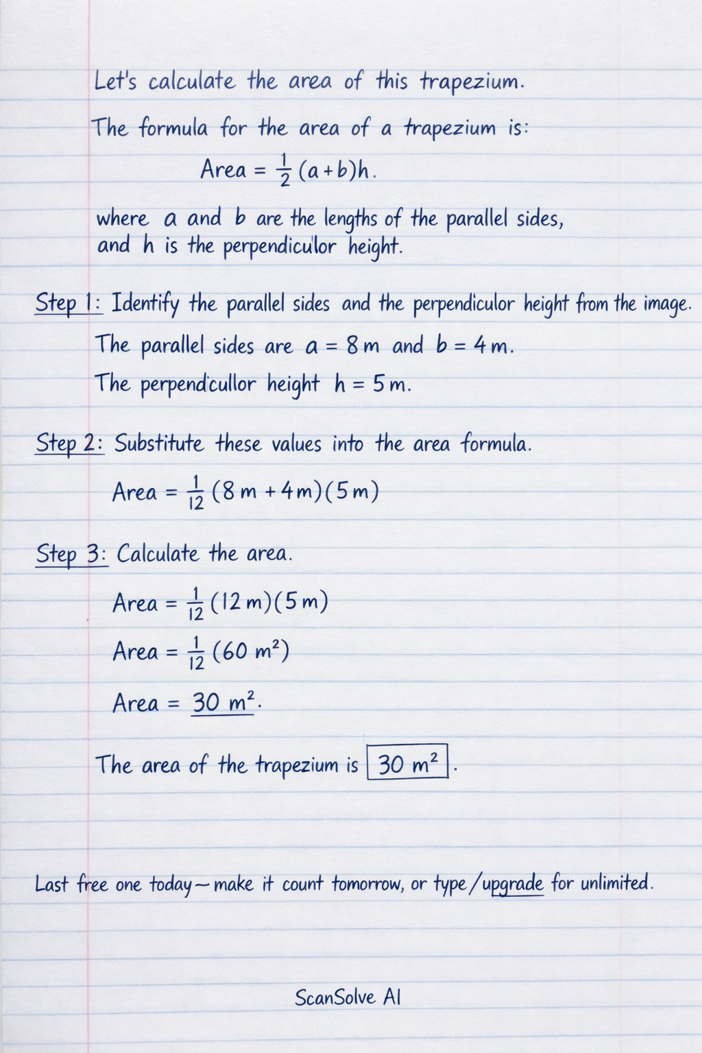 Handwritten step-by-step solution preview