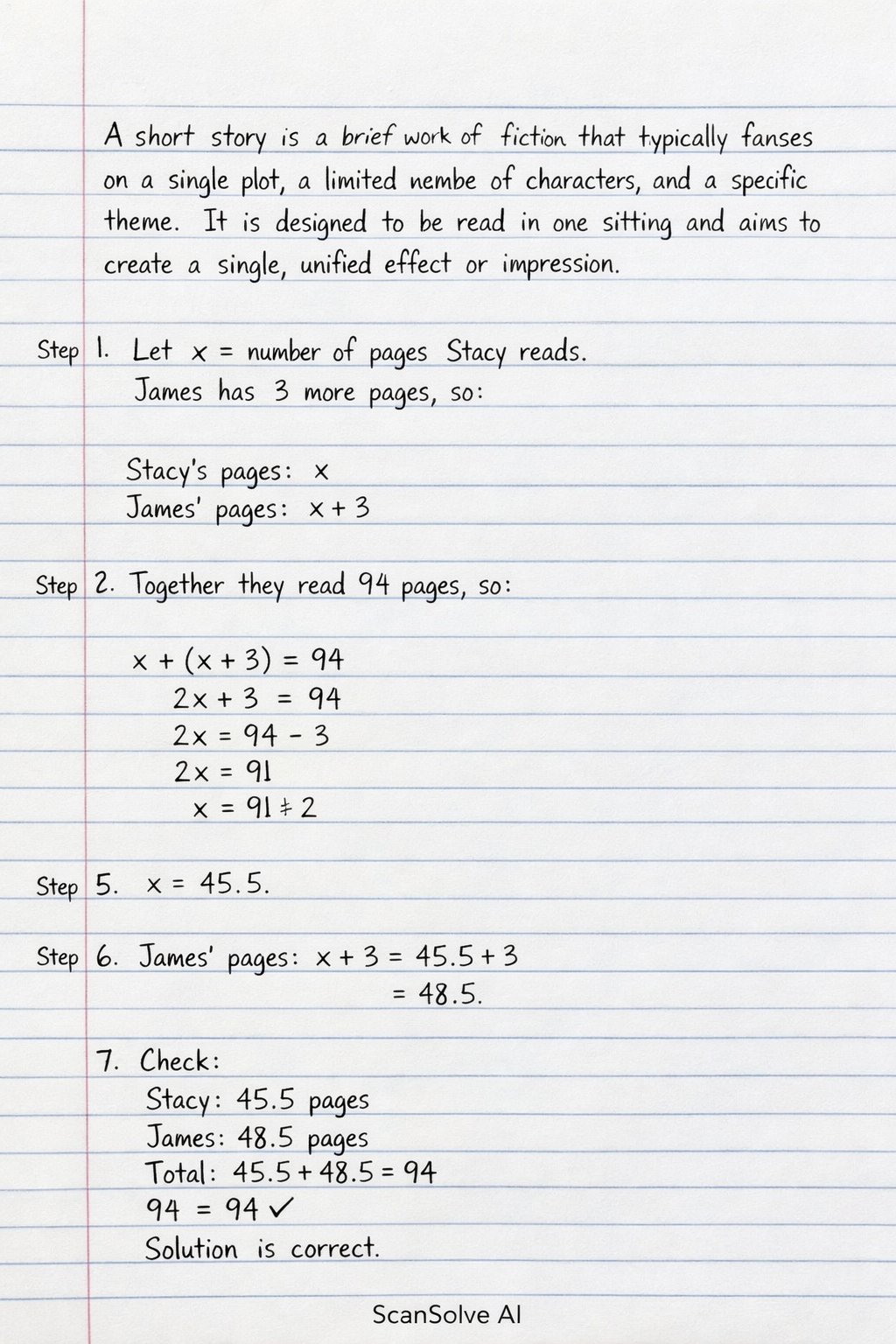 Handwritten step-by-step solution preview