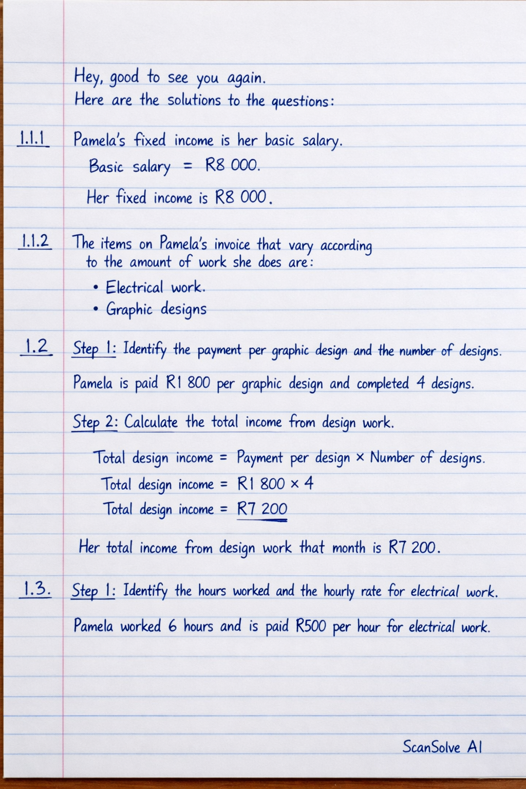 Handwritten step-by-step solution preview