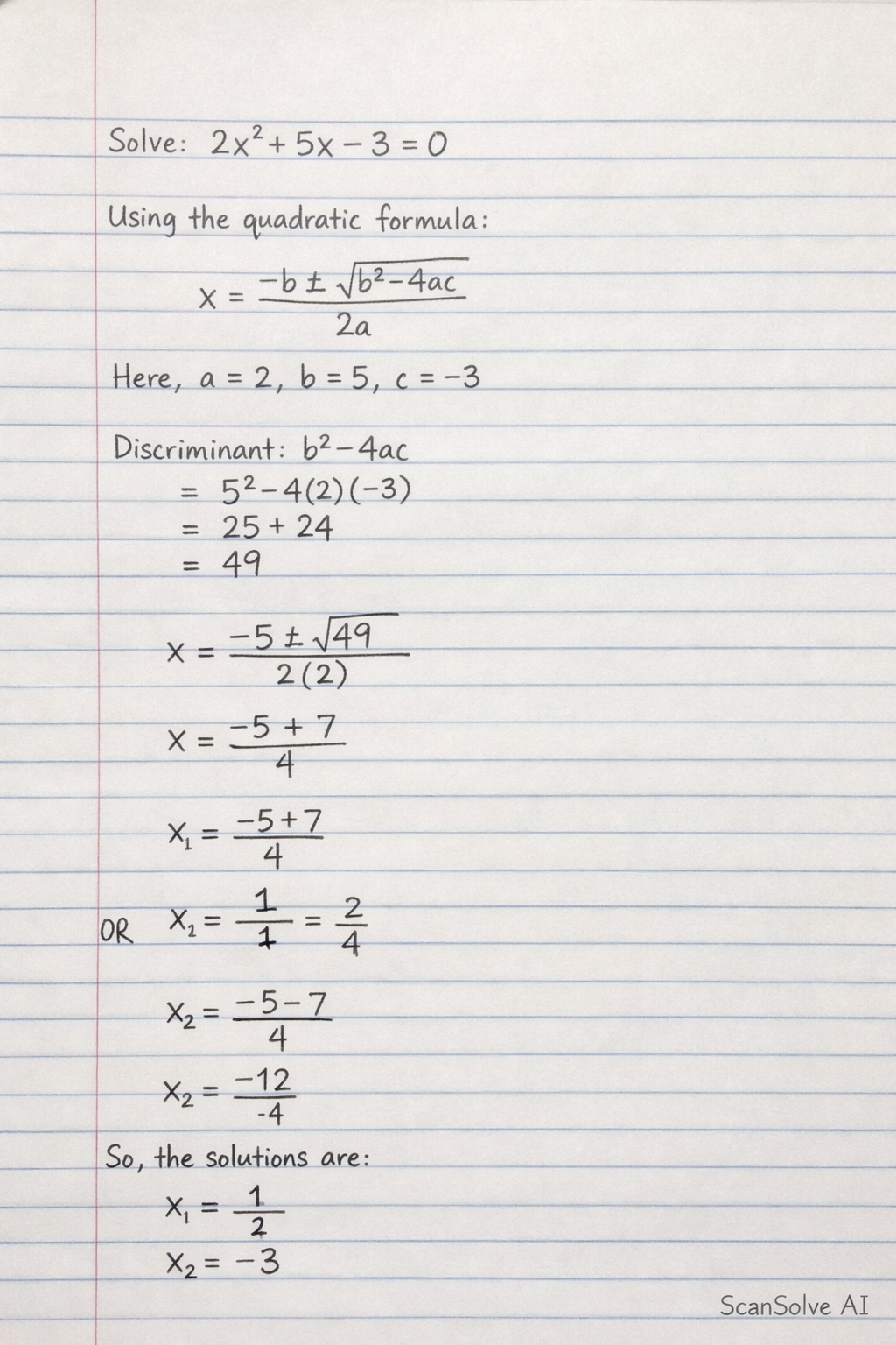Handwritten step-by-step solution preview