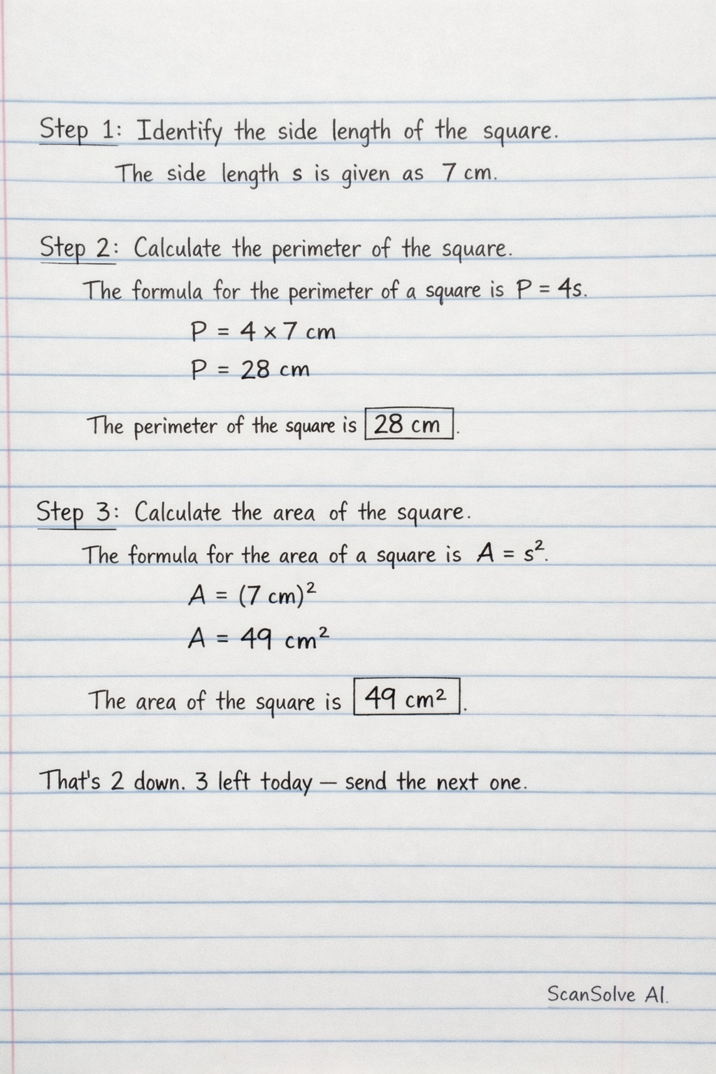 Handwritten step-by-step solution preview