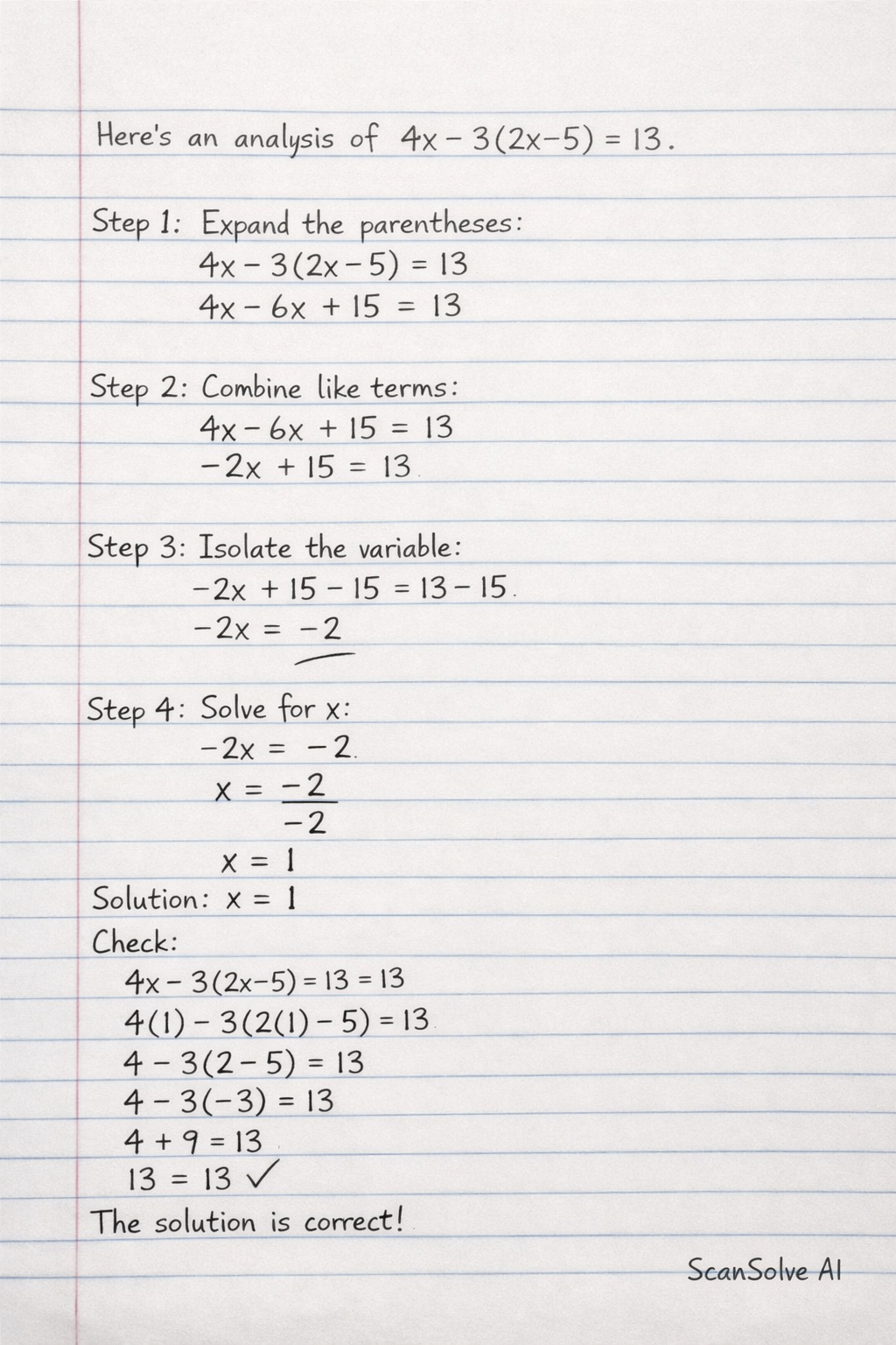Handwritten step-by-step solution preview