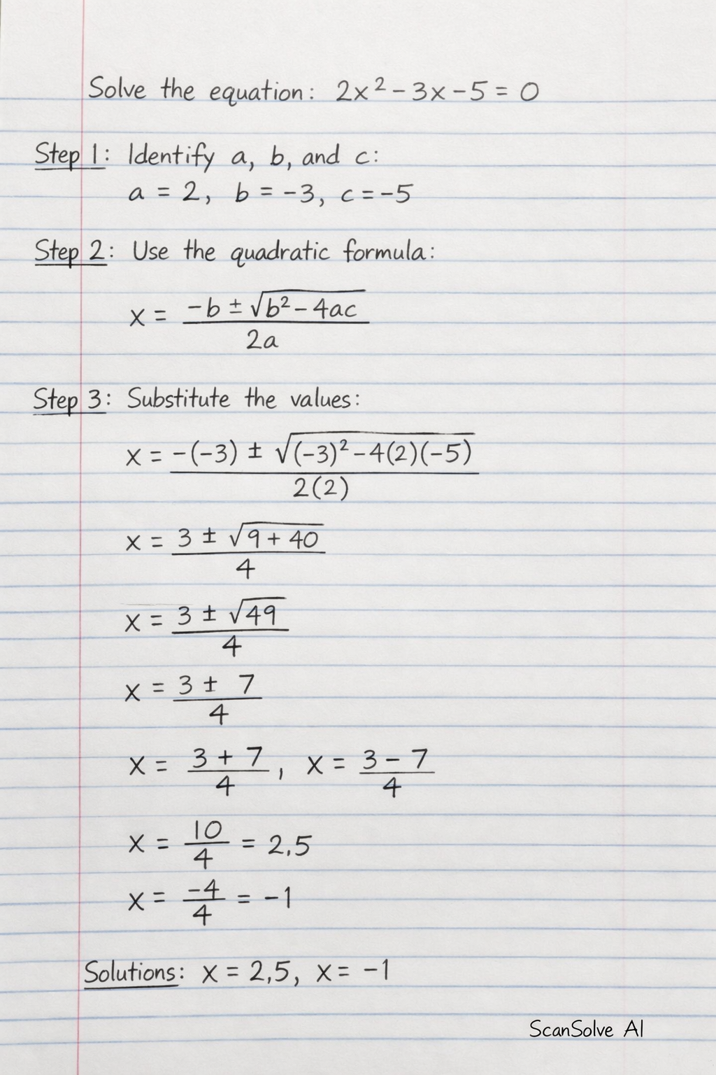 Handwritten step-by-step solution preview