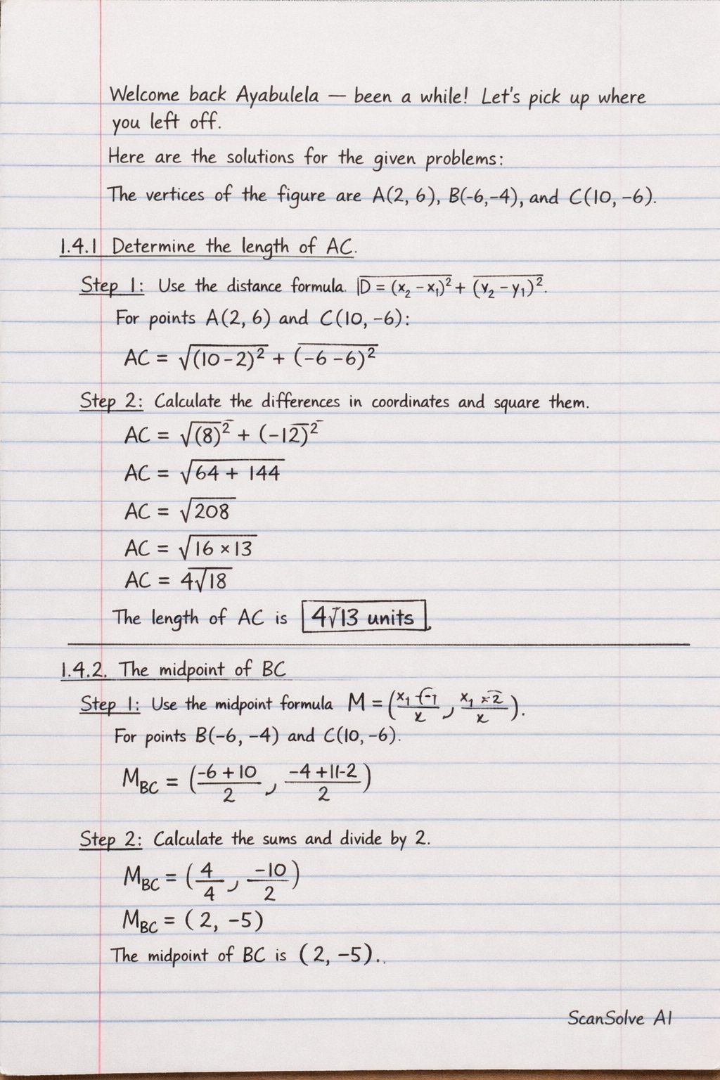 Handwritten step-by-step solution preview