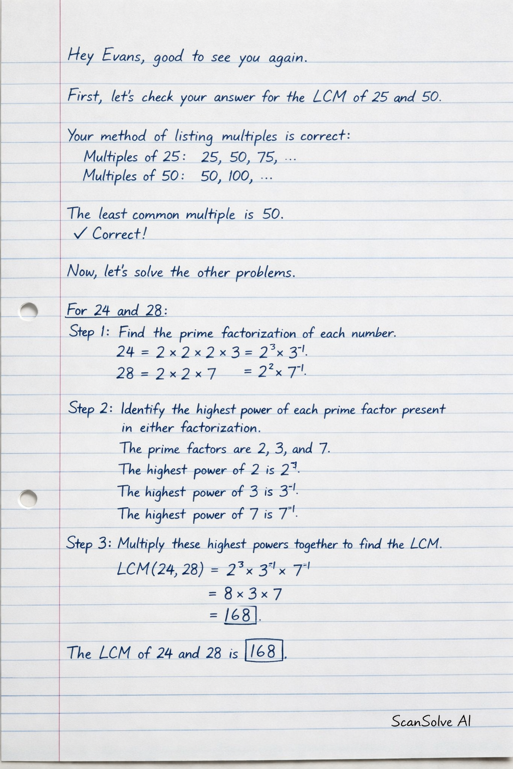 Handwritten step-by-step solution preview