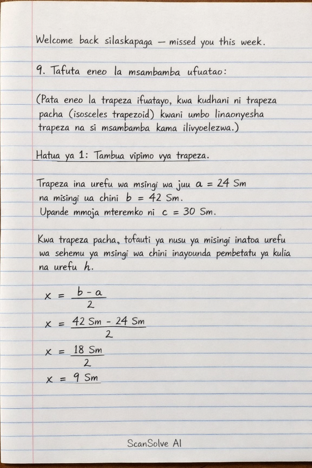 Handwritten step-by-step solution preview
