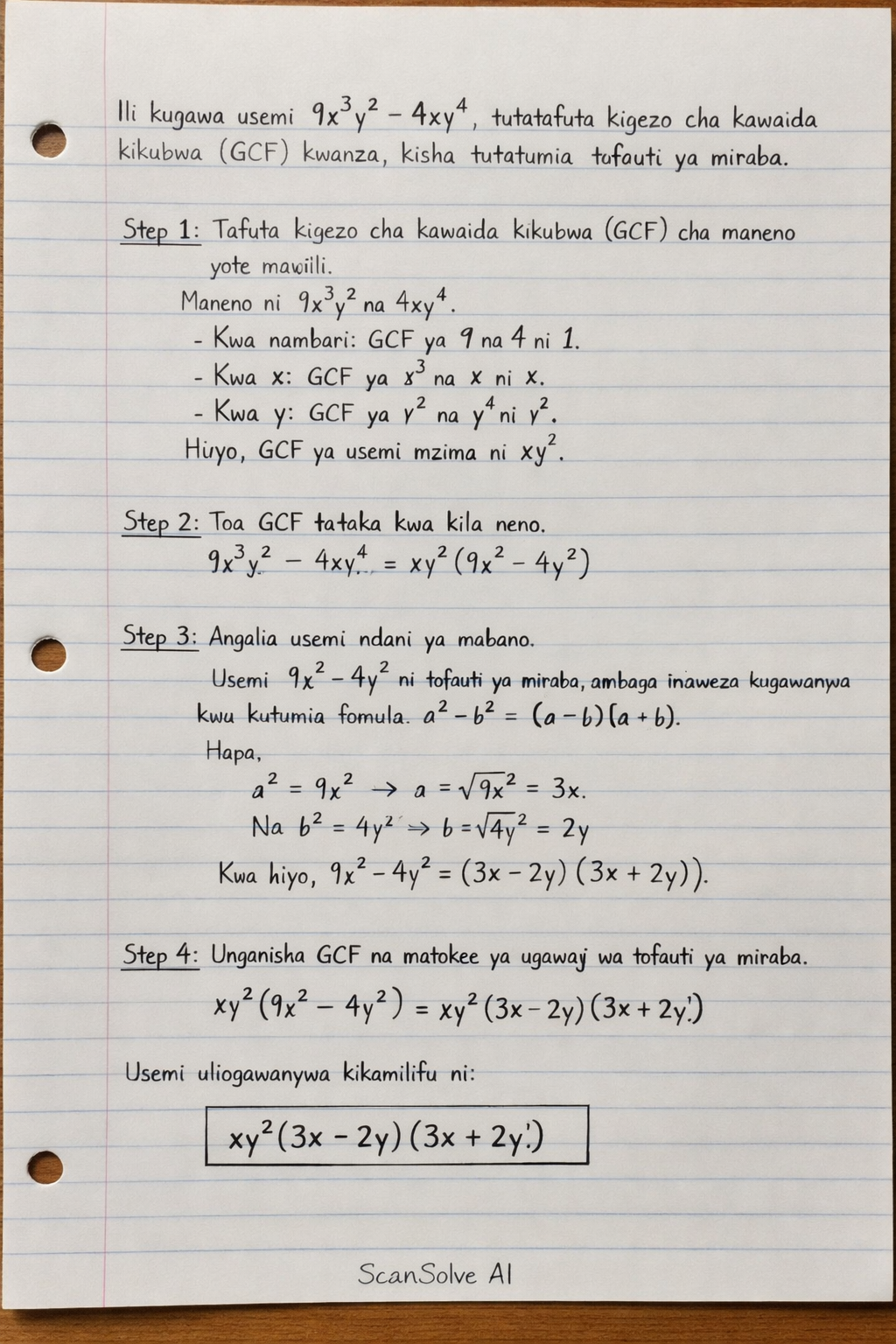 Handwritten step-by-step solution preview
