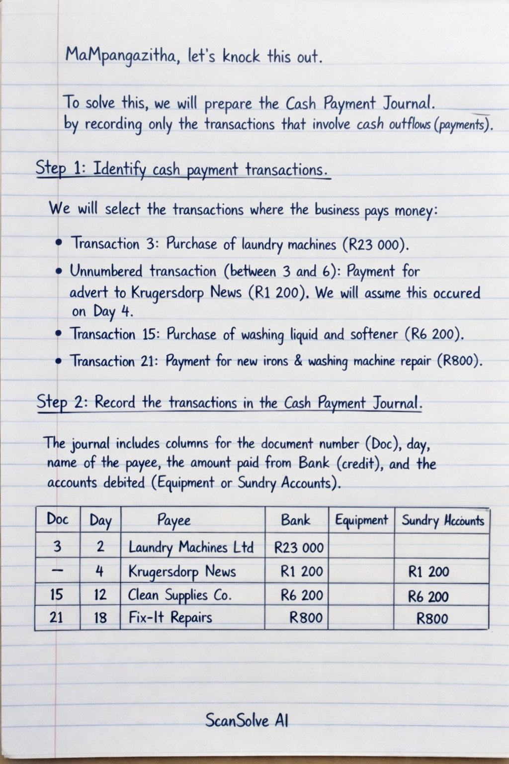 Handwritten step-by-step solution preview