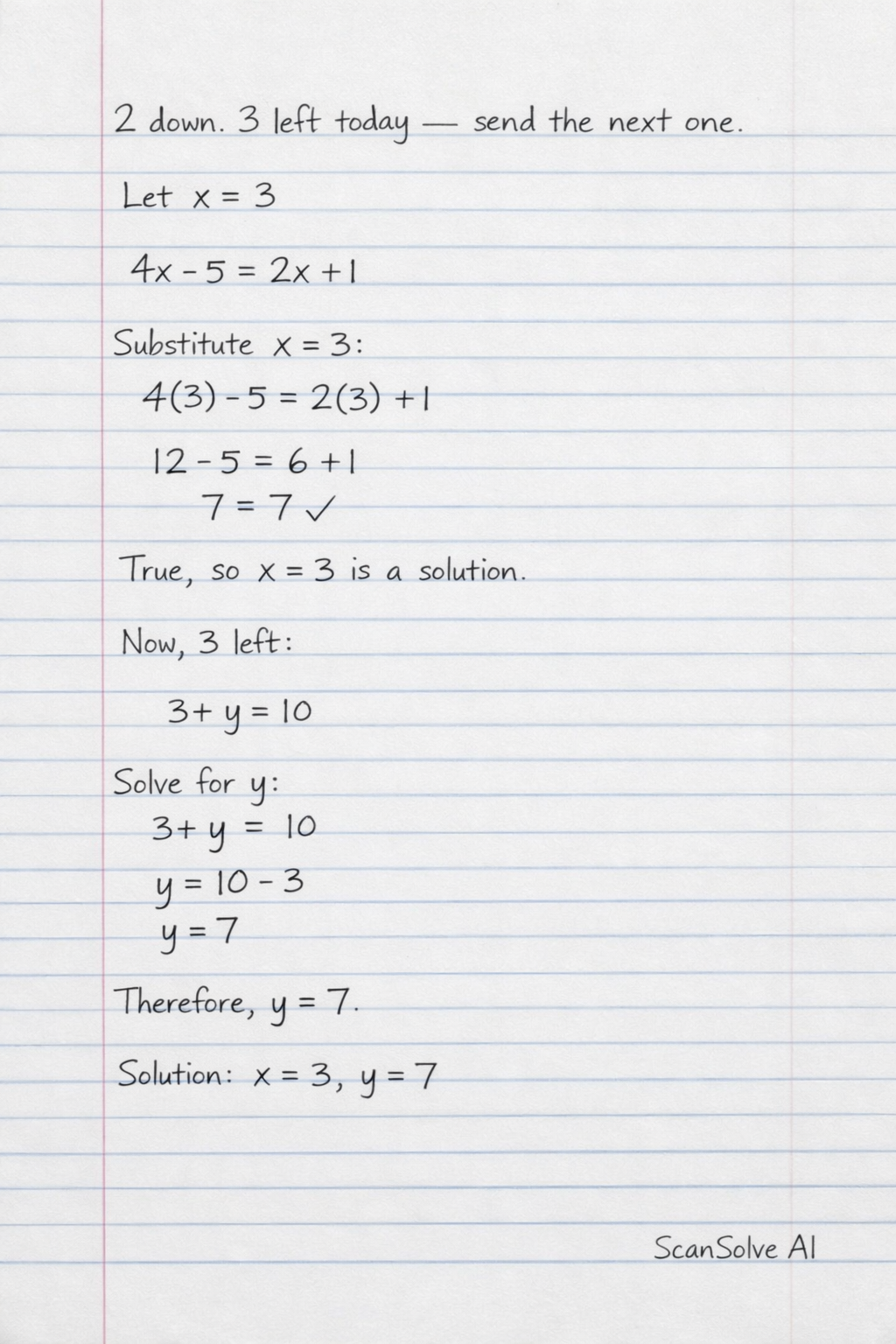 Handwritten step-by-step solution preview