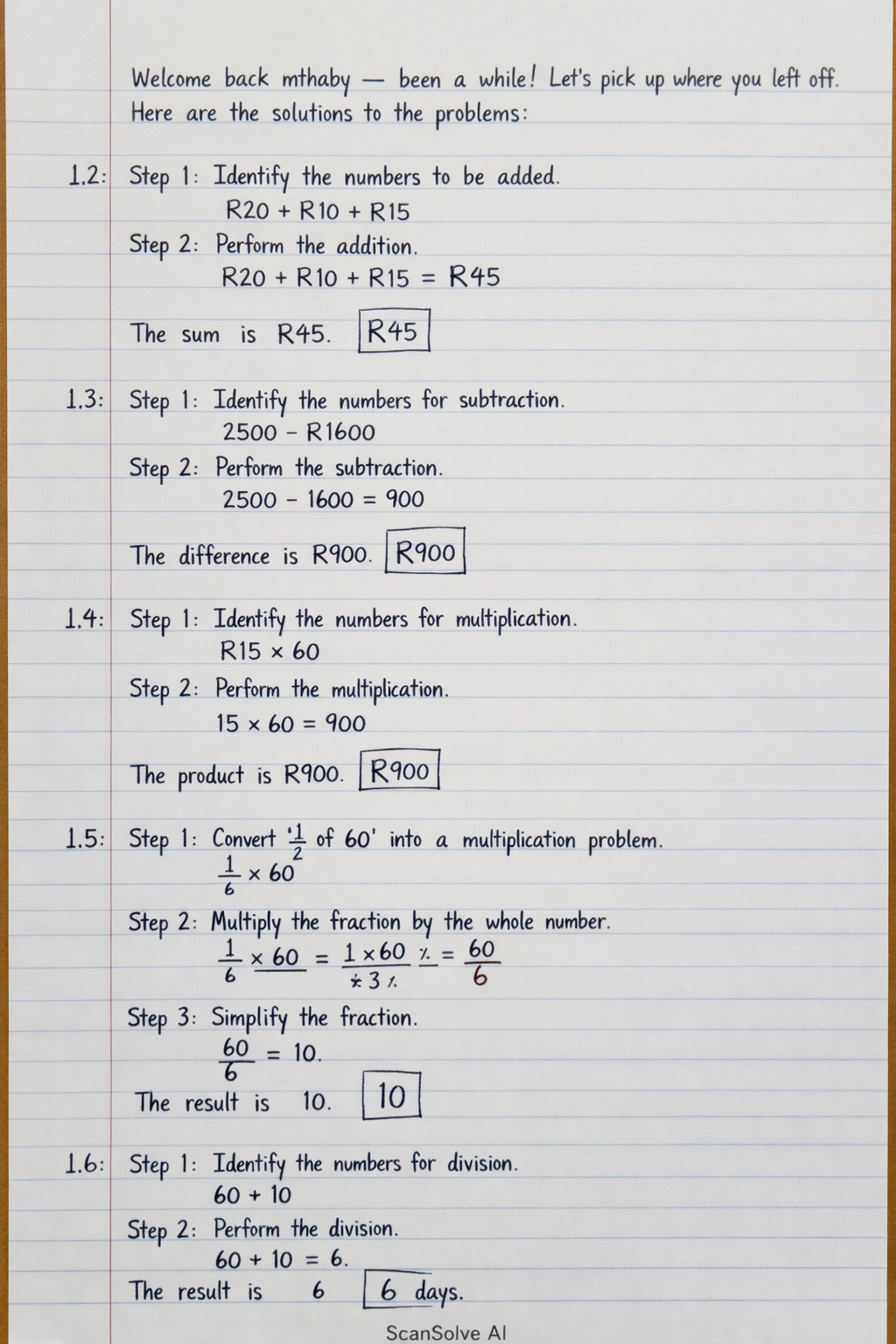 Handwritten step-by-step solution preview