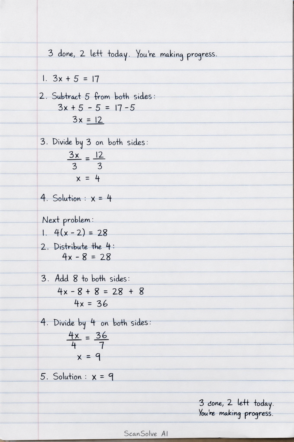 Handwritten step-by-step solution preview