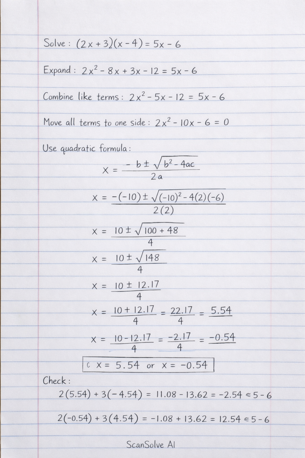 Handwritten step-by-step solution preview