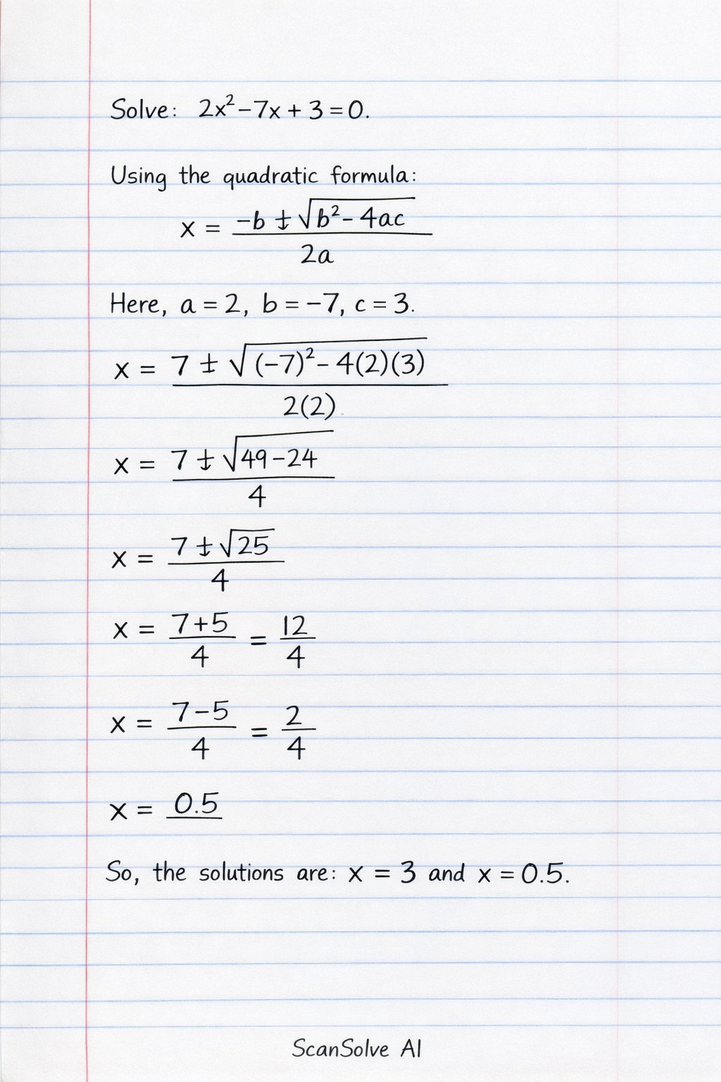 Handwritten step-by-step solution preview