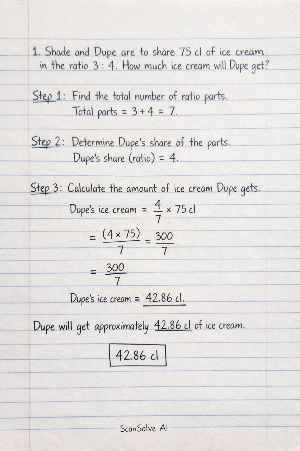 Handwritten step-by-step solution preview