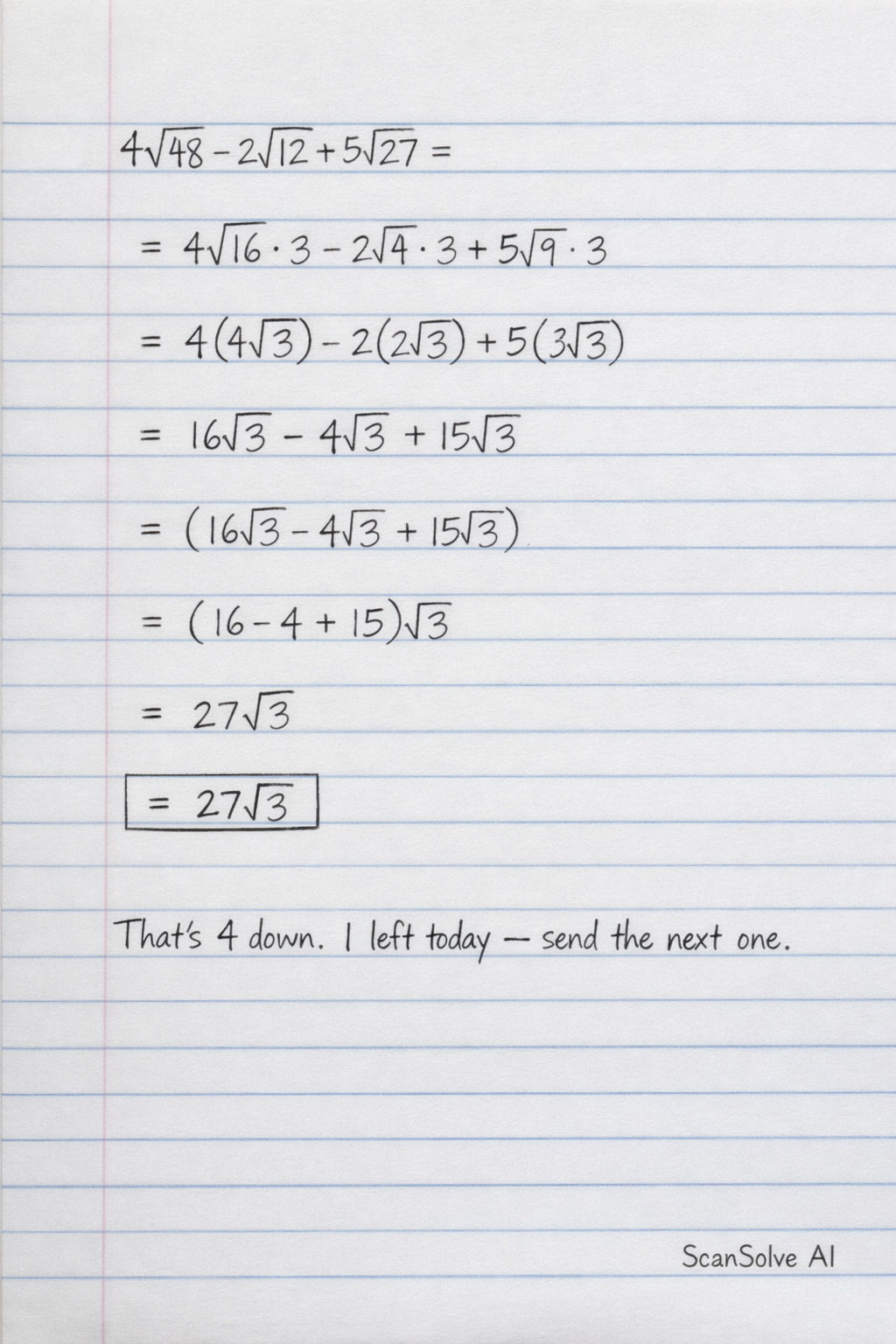 Handwritten step-by-step solution preview