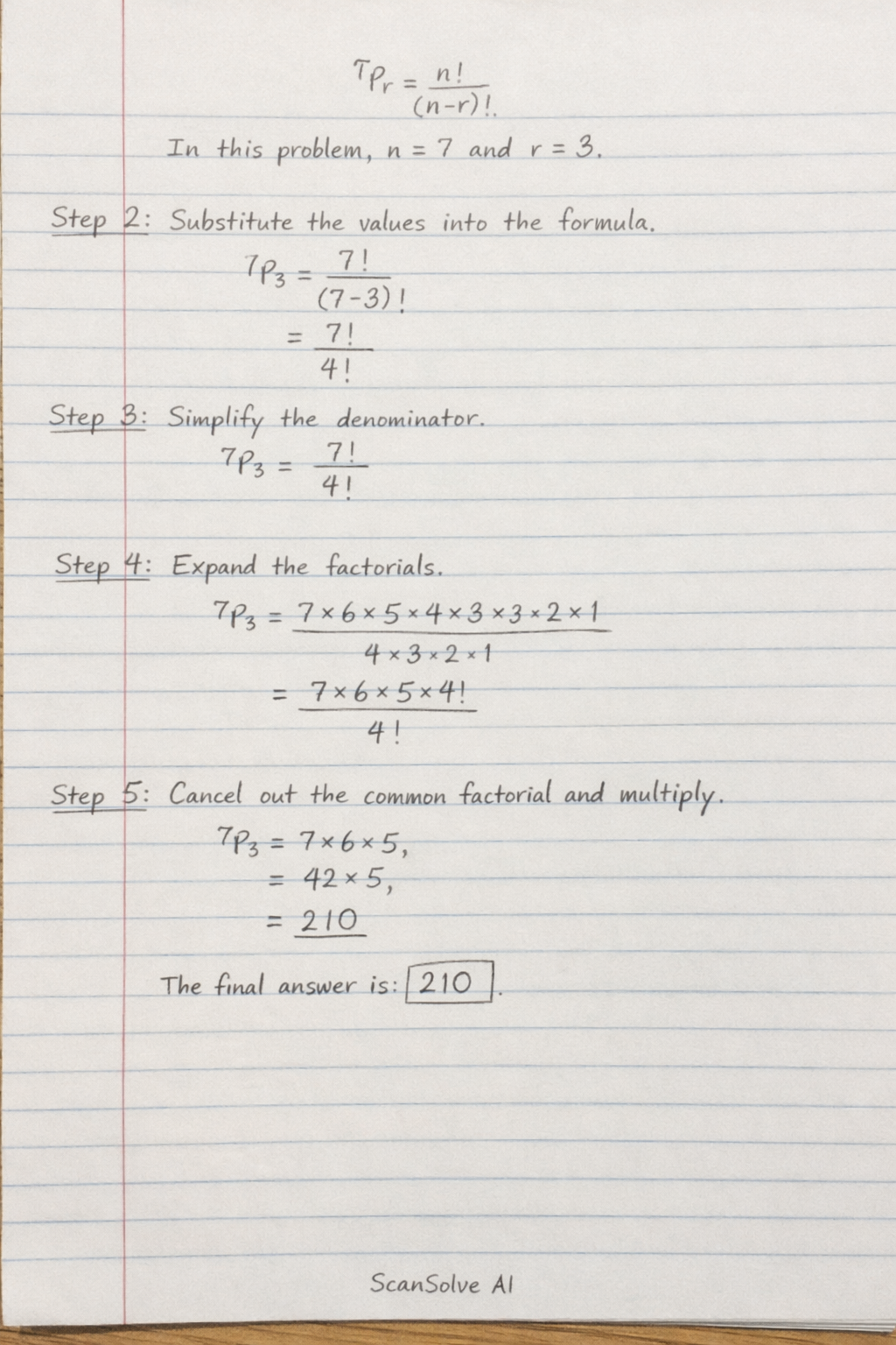 Handwritten step-by-step solution preview