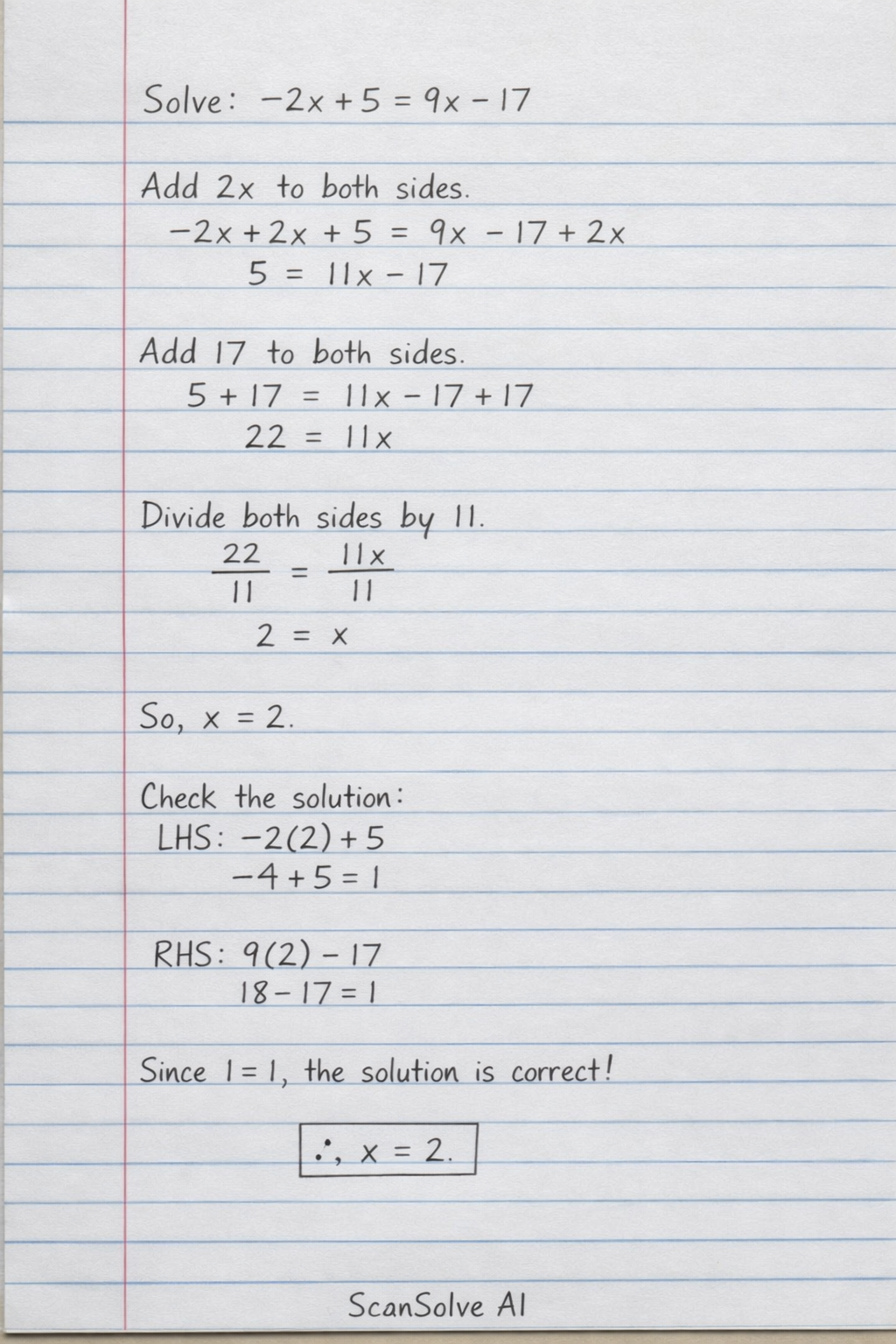Handwritten step-by-step solution preview