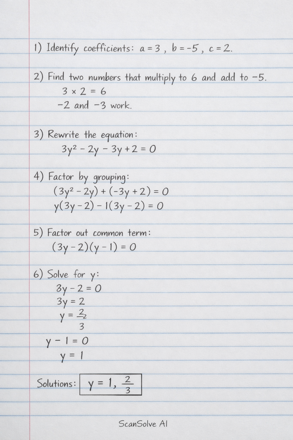 Handwritten step-by-step solution preview