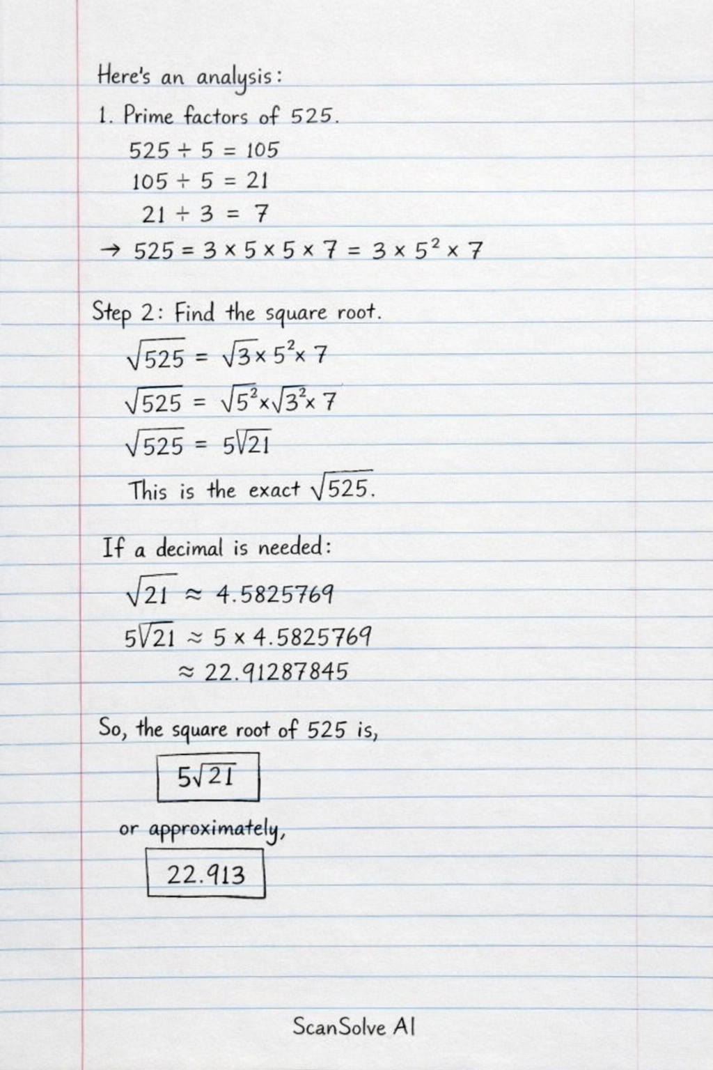 Handwritten step-by-step solution preview
